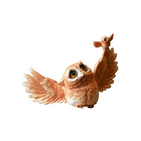 Gemmia Miniature Fairy Garden Owl Figurine - Flying Owl Statue Cover