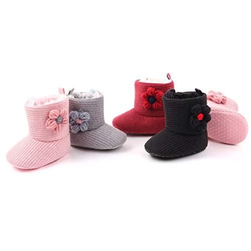 NUOBESTY 1 par de botas de bebê de pelúcia quente sapatos infantis pré-andador para crianças pequena