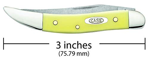 Case WR XX Pocket Knife Yellow Synthetic Small Texas Toothpick Cv Item #091 - (310096 Cv) - Length Closed: 3 Inches