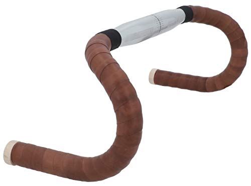 Gusti Echtleder Lenkerband Fahrrad - Adri V. 157 cm Griffband Lederband Griff Bartape Fahrradzubehör Rennrad inkl. Korken Leder Dunkelbraun
