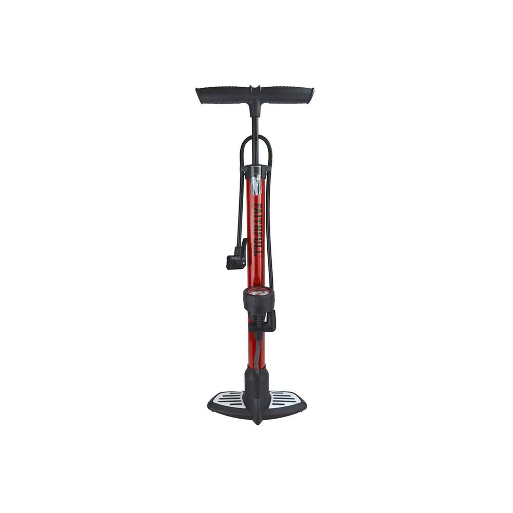 Faithfull FAIAUHPUMP High Pressure Floor Bike Pump with non slip foot plate includes additional adpators and clips for storage. Max 160psi