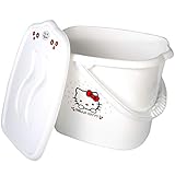 Eimer/Putzeimer/Mülleimer - mit Deckel + Tragegriff - weiß - rot Hello Kitty - Katze Bieco - geruchsdicht - Windeleimer Geruch - geruchsfrei - Wickele..