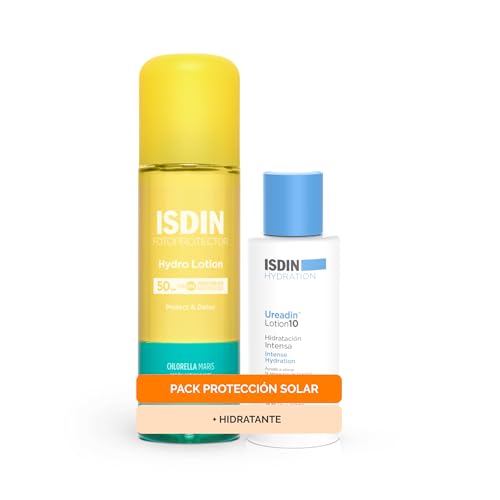 ISDIN PACK Protector Solar Corporal Hydro Lotion SPF 50 y y Loción Corporal Ureadin Lotion 10, 100 ml