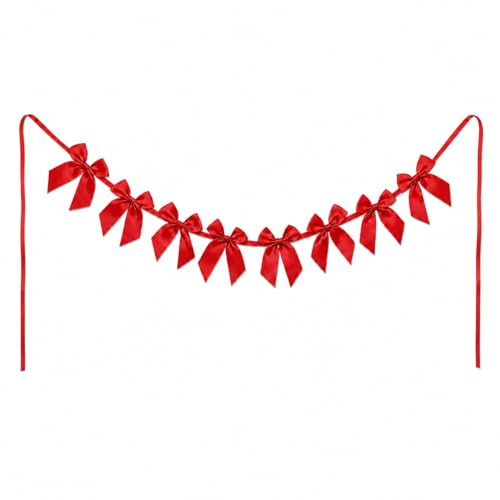 Red Satin Bow Garland for Wedding Birthday and Baby Shower Decor
