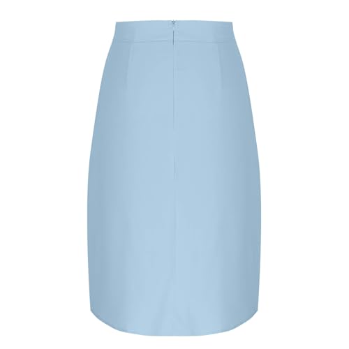 Womens Midi Skirts Button Front Casual Summer Skirt High Waisted A Line Work Skirts Flowy Beach Skirts with Pockets4