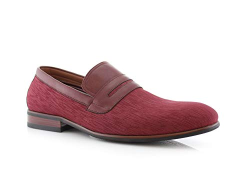 Image of Ferro Aldo Men's Classic Penny Loafers & Slip-On Dress Shoes | Woven, Floral, and Plaid Styles |