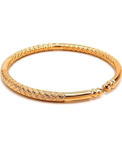 Pure Base Golden/Golden Kada 2.5 inch Bangle Bracelet for men & women Adjustable jewellery Copper Kada Bangle best for Wealth (Free Size:) [PACK OF 1 PCS]-picture-12