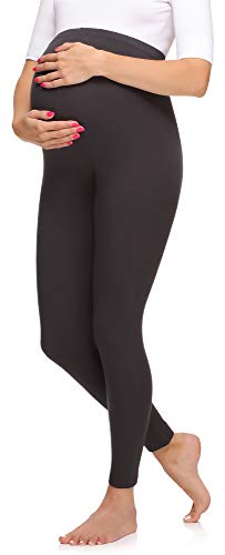 Merry Style Leggins Premamá Pantalones Largos de Mujer Mallas largas de Embarazo Pantalones para mujer embarazada MS10-297 (Grafito, L)