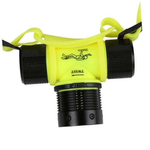 Linterna frontal LED para buceo resistente al agua con brillo constante amarillo 4