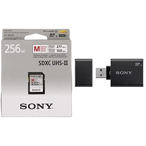 Sony M Series SDXC UHS-II Card (256GB) + Sony MRW-S1 UHS-II USB 3.0 Memory Card Reader/Writer