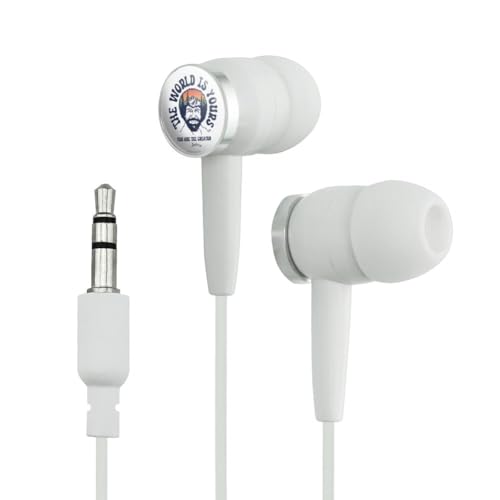 GRAPHICS & MORE Bob Ross The World is Yours Novelty in-Ear Earbud Headphones - White