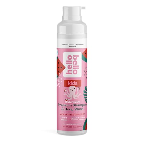 Image of Hello Bello Watermelon Shampoo & Body Wash - Tear-Free, Hypoallergenic, Dermatologist & Pediatrician Tested Formula for Babies and Kids - 10 FL Oz (Packaging may vary)
