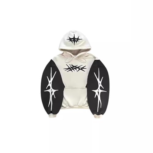 Men's Y2K Hip Hop Hoodie Retro Street Loose Letter Hoodie Gothic Clothes Rock Pullover Jacket4