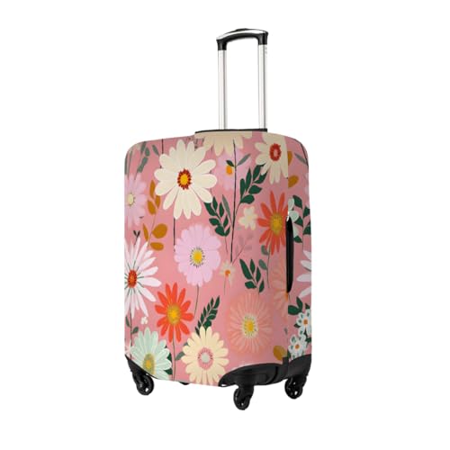 Floral Daisy Pattern Stretchable Luggage Covers for Suitcase TSA Approved, Dust Proof and Scratch Resistant Travel Luggage Protector for Carry On (22-24 in)2