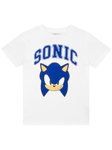 Sonic The Hedgehog Boys Tshirt Short Sleeve Kids T Shirt Fun Boys Clothes White 8-9 Years