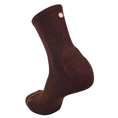 Anti-Blister Cushioned Heel Padded Sock - For Breaking in Boots Dress Shoes Sneakers - Breathable Moisture Wicking Brown Medium Crew Length- As Seen on TikTok