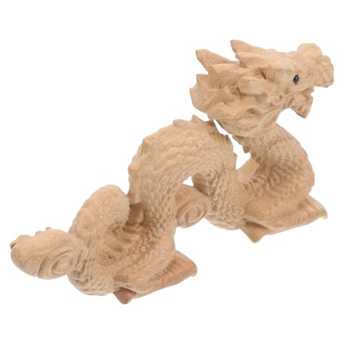 ERINGOGO 木彫り龍置物 風ヴィンテージドラゴン彫刻 リビングルーム装飾用天然木製芸術品 オフィス飾り伝統工芸品 プレゼント対応