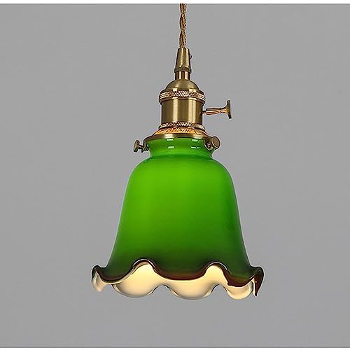 Lampe suspendue en laiton et verre courbé E26 pour éclairage de chambre et bar