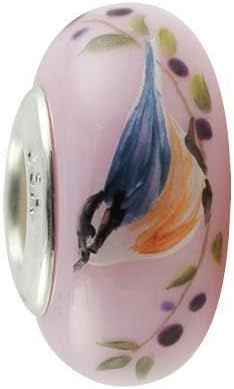 Fenton Nuthatch on Berries Bead - Handmade Lampwork Glass USA 0B032JV-FENT