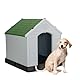 Aqpet Hundehütte aus Kunststoff für den Innen- und Außenbereich, wasserdicht mit erhöhtem Boden, für mittelgroße Hunde 87 x 78 x 81 H, Grün