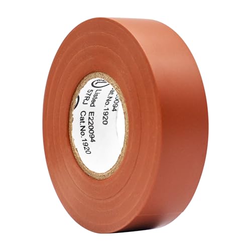 Image of TradeGear Colored Electrical Tape - PVC General Purpose - Waterproof, Flame Retardant, Rubber Based Adhesive, UL Listed - Rated for Max. 600V and 80oC Use - 60' x 3 /4 inch x 0.07 inch (1 Pk Brown)