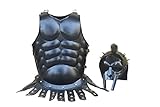 Maximus Gladiator Helmet w/ Roman Spartan Muscle Jacket Cuirass Halloween Costume