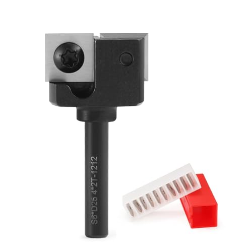 HOZLY Fresa plana de 6 mm con 10 cuchillas de metal duro intercambiables (12 x 12 x 1,5 mm), 2 flautas, fresadora CNC de 25,4 mm de diámetro, fresadora de superficie