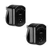Lotsdonxia 2 Pcs Euro to UK Power Adapter Plugs - Fused Bathroom Safety Travel Adapter for Electric Razors, Toothbrushes, Compact Design for UK Sockets (Black)