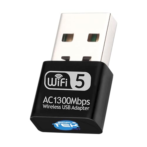 Adaptador Wi-Fi 5 Dual Band de 1300 Mbps Simpletek para PC y portátil 2