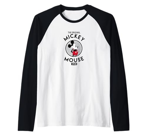 T-shirt baseball Mickey Mouse original raglan pour le quotidien confortable