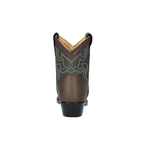 Image of Smoky Mountain Boots Toddlers' Monterey Western Boot, Brown /Turquoise Stitch, Medium, Size 6