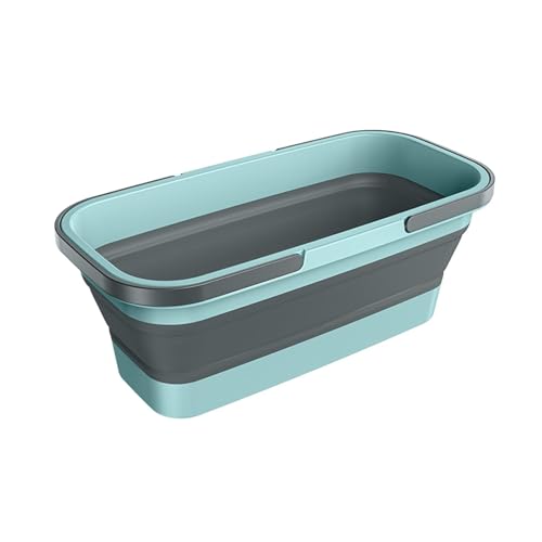 DAWCBVJQ Cubo De Agua Plegable De Silicona para Fregona, 46x22.5x18cm Cubo De Silicona De Limpieza Rectangular, Palangana Plegable para Lavavajillas con Asa, para La Limpieza Interior Y Exterior