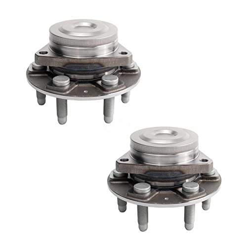 Image of TRQ Rear Left and Right Wheel Bearing and Hub Assembly Set 2 Piece Compatible with 18-22 Buick Enclave FWD 17-22 Cadillac XT5 FWD 20-22 XT6 18-22 Chevrolet Traverse 17-22 GMC Acadia