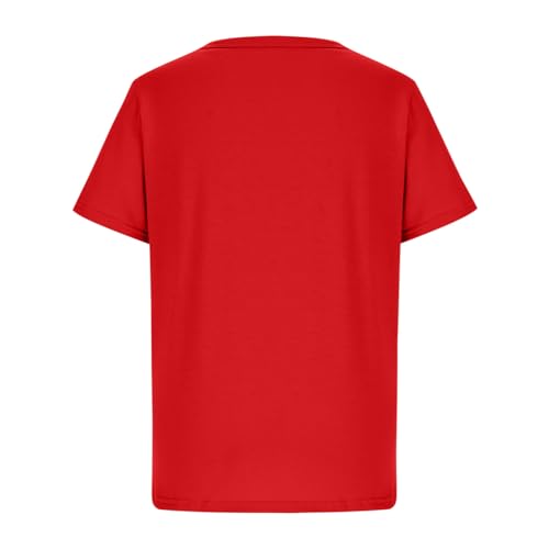 Girls Short Sleeve T-Shirts Solid Color Basic Tee Tops Summer Cute Love Pocket Casual Tshirts4