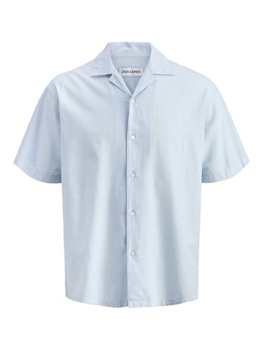 Jjebreeze Linen Blend Resort T-Shirt Pls - Grande Taille, Bleu céleste, 4XL