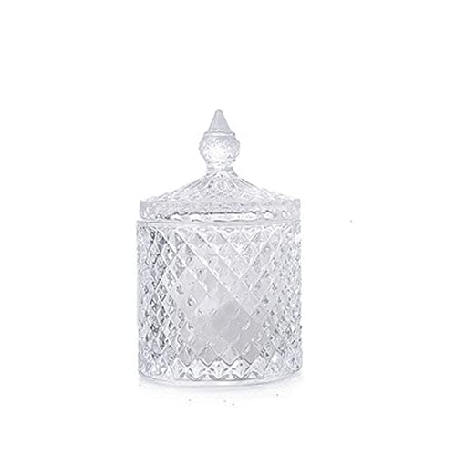 HTTGDGDH Color Crystal Glass Candy Cup Creative Living Room Candy Jar Dried Fruit Plate Sugar Bowl Fruit Cup With Lid Jewelry Box