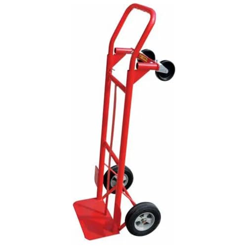 Carretilla convertible 2 en 1 roja con ruedas sólidas 600 lb miniatura 2