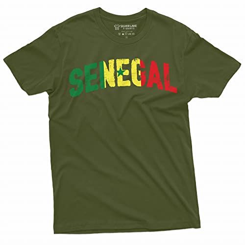 Senegal T-Shirt Republic of Senegal Flag Text National Patriotic Senegalese T-Shirt3