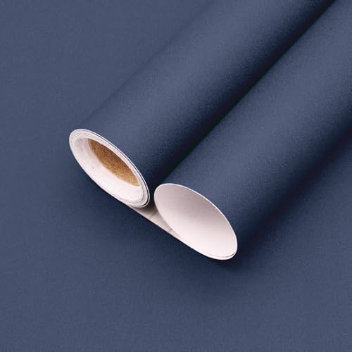 Image of Yancorp 24 inchx394 inch /32.8' Matte Gray Blue Peel and Stick Wallpaper Removable Contact Paper for Cabinets Self-Adhesive and Drawers Stick on Wall Paper for Bedroom Kitchen