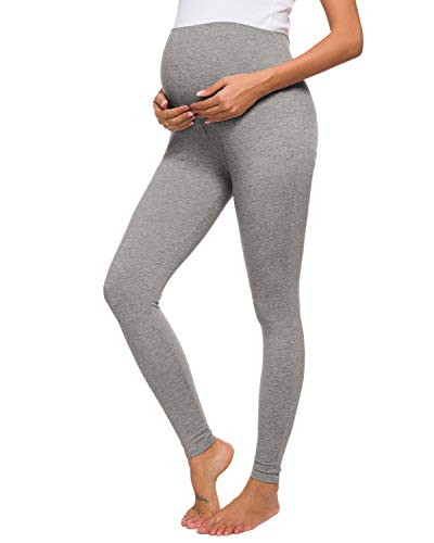 Preisvergleich Produktbild Love2Mi Damen Schwangere Umstandsleggings Lange Umstandshose Schwangerschaft Hosen Bequem, Grau, L