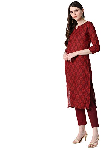 Image of Vaamsi Women's Poly Crepe a-line Kurta (VPK1583 S Multicoloured Small)