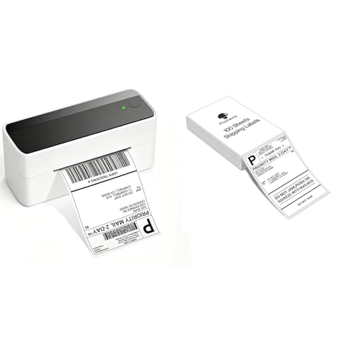 Image of Phomemo High-Speed Bluetooth Thermal Label Printer & 100Pcs 4x6 Thermal Shipping Label, Pink Labels Printers for Shipping Package, Compatible with iPhone, Android, Shopify, Amazon, USPS