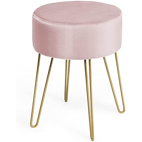 GIANTEX Schminkhocker Samthocker rund, Hocker Schlafzimmer Cover