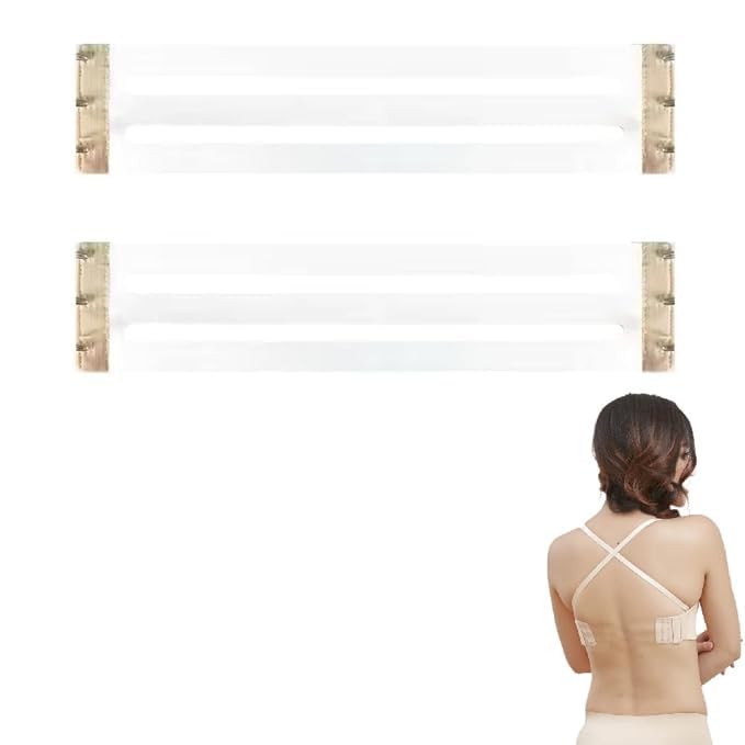 Adjustable Transparent Bra Extenders for Women | 3 Hook Elastic Nylon TPU Invisible Back Extension Strap | Soft Anti-Slip Stretchable Bra Band 24–31cm-image-49