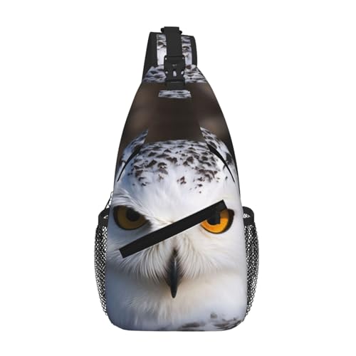 Snowy Owl Eyes Sling Bag mochila cruzada urbana negra