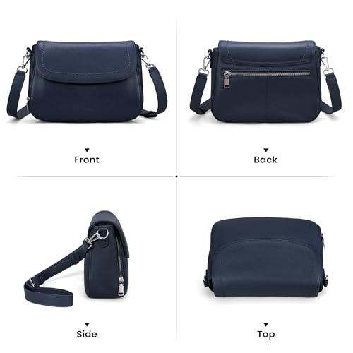 Image of befen Genuine Leather Crossbody Bags for Women with Built in RFID Wallet Medium Womens Saddle Bag Cross Body Purse