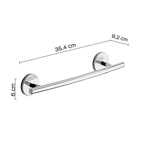 Gedy Cebu Chrome Towel Holder Bathroom Towel Holder 35 cm 6 x 35.2 x 8.2 cm Weight 0.25 kg Stainless Steel and Cromall 10 Year Warranty - Image 2