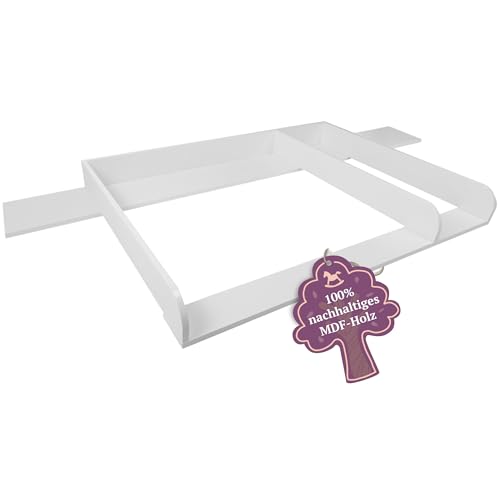 Puckdaddy Wickelaufsatz Matz 159,5x80x10 cm Holz Weiß Wickelauflage für IKEA Hemnes Kommode (Weiss)