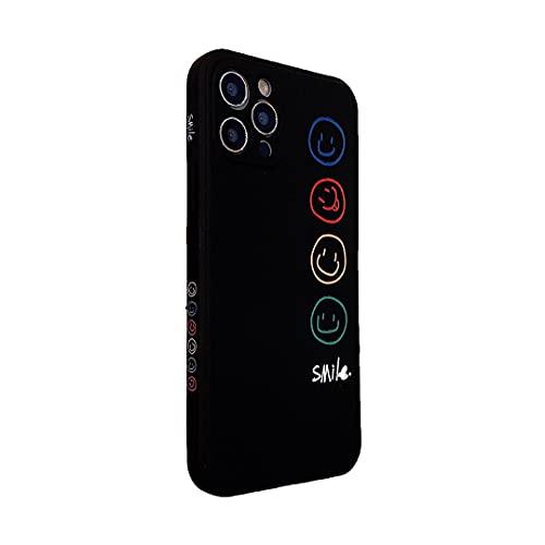 Compatible with Apple iPhone 13 Pro Phone Case Cute Smile face Side Frame Design Fashion Silicone Protective Cover for iPhone 13 Pro 6,1 inch - Black Compatible with Apple iPhone 13 Pro Phone Case Cute Smile face Side Frame Design Fashion Silicone Protective Cover for iPhone 13 Pro 6,1 inch - Black
