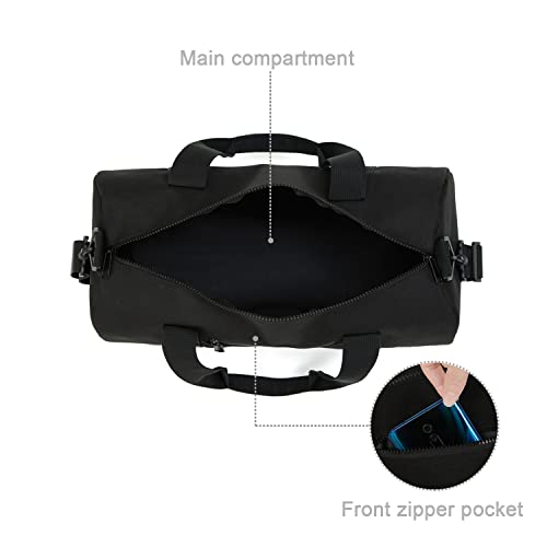 Small Gym Bag Duffel Bag for Women Men Fitness Sports Bag Workout Adjustable Detachable Shoulder Strap Lightweight Carry on Travel Duffle Bag (Black, 15" / Mini / 12L)3